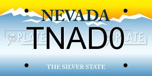 TNAD0 Nevada License Plate