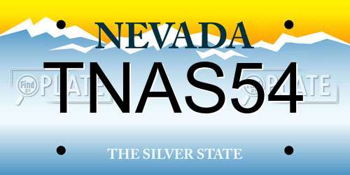 TNAS54 Nevada License Plate