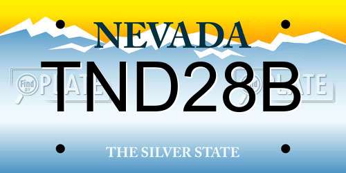 TND28B Nevada License Plate