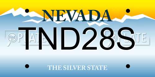 TND28S Nevada License Plate