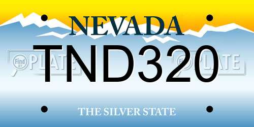 TND320 Nevada License Plate
