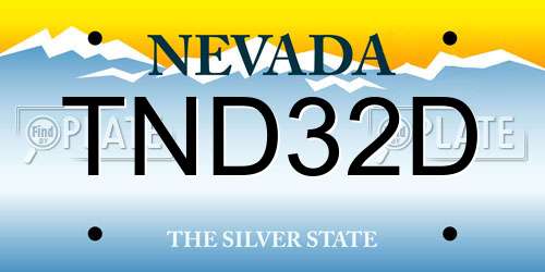 TND32D Nevada License Plate