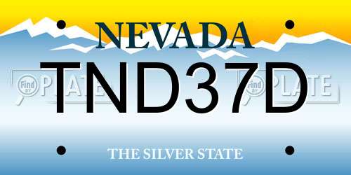 TND37D Nevada License Plate
