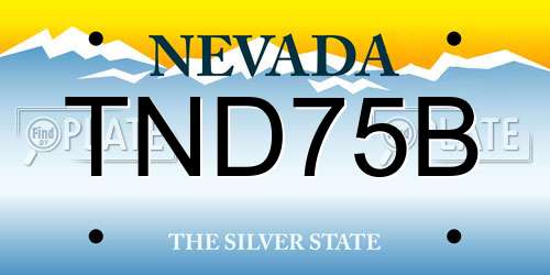 TND75B Nevada License Plate