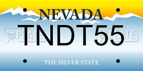 TNDT55 Nevada License Plate