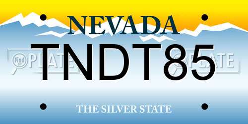 TNDT85 Nevada License Plate