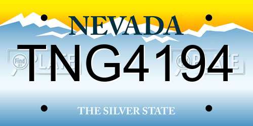 TNG4194 Nevada License Plate