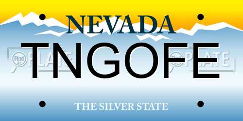 TNGOFE Nevada License Plate
