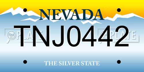TNJ0442 Nevada License Plate