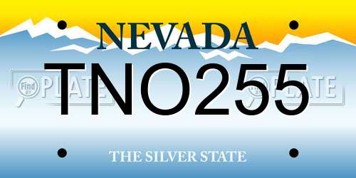 TNO255 Nevada License Plate
