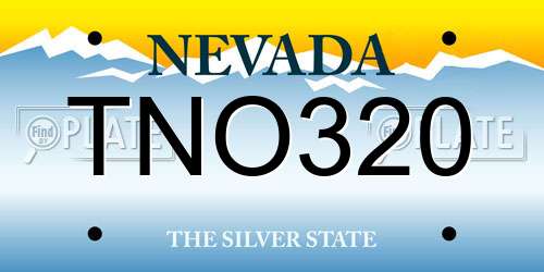 TNO320 Nevada License Plate