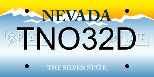 TNO32D Nevada License Plate