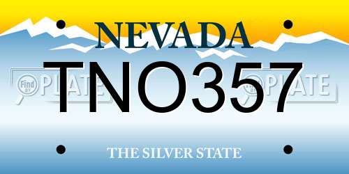 TNO357 Nevada License Plate