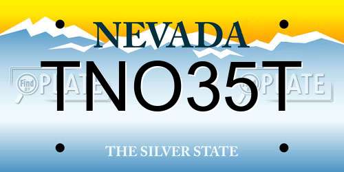 TNO35T Nevada License Plate