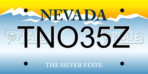 TNO35Z Nevada License Plate