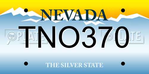 TNO370 Nevada License Plate