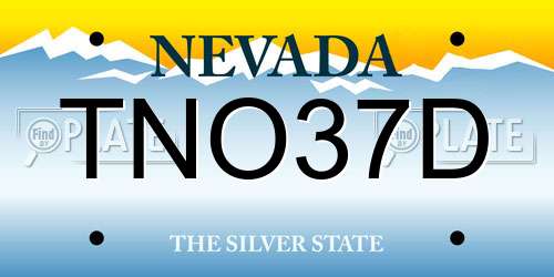 TNO37D Nevada License Plate