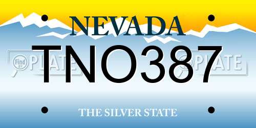 TNO387 Nevada License Plate