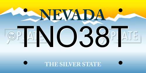 TNO38T Nevada License Plate
