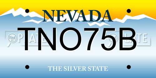 TNO75B Nevada License Plate
