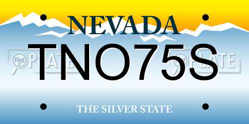 TNO75S Nevada License Plate