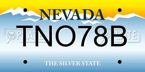 TNO78B Nevada License Plate