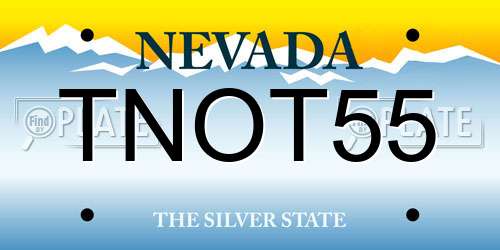 TNOT55 Nevada License Plate
