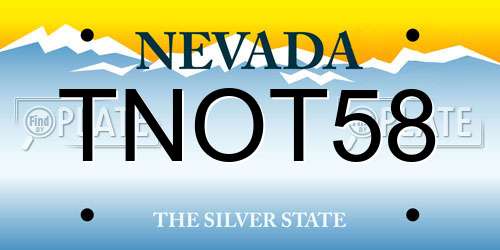 TNOT58 Nevada License Plate