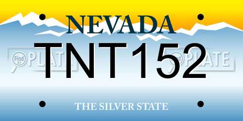TNT152 Nevada License Plate