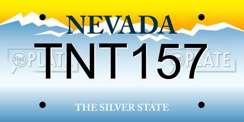 TNT157 Nevada License Plate