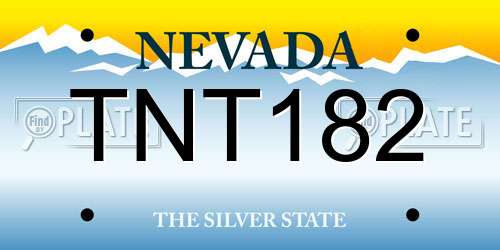 TNT182 Nevada License Plate