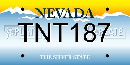 TNT187 Nevada License Plate