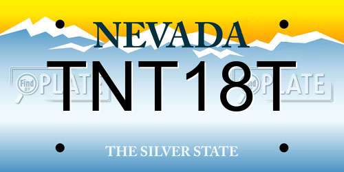TNT18T Nevada License Plate