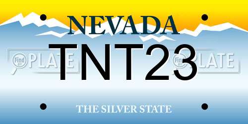 TNT23 Nevada License Plate