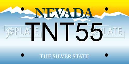 TNT55 Nevada License Plate