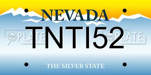 TNTI52 Nevada License Plate