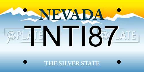 TNTI87 Nevada License Plate