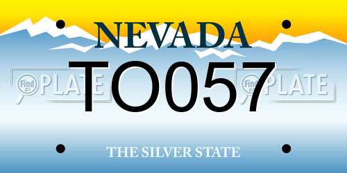 TO057 Nevada License Plate