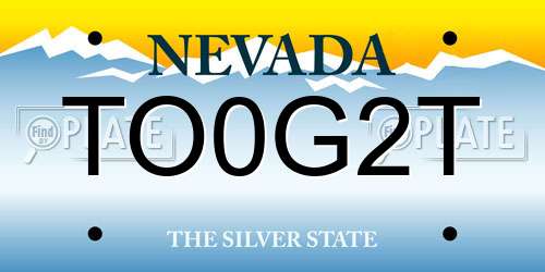 TO0G2T Nevada License Plate