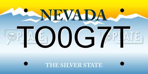 TO0G7T Nevada License Plate