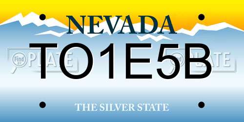 TO1E5B Nevada License Plate