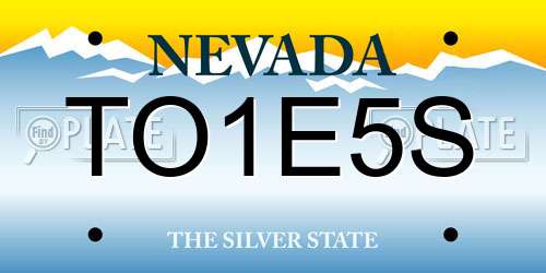 TO1E5S Nevada License Plate