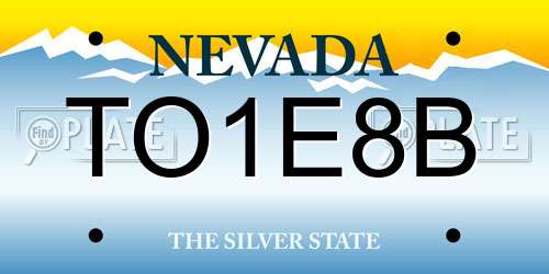 TO1E8B Nevada License Plate