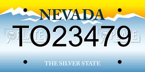 TO23479 Nevada License Plate