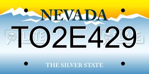 TO2E429 Nevada License Plate