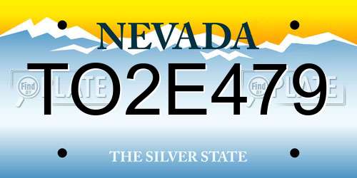 TO2E479 Nevada License Plate