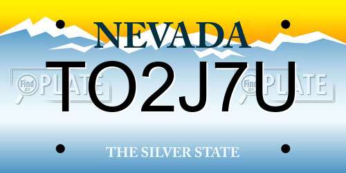 TO2J7U Nevada License Plate