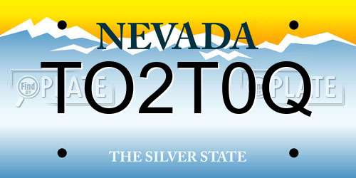 TO2T0Q Nevada License Plate