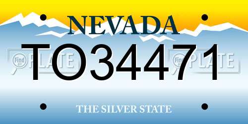 TO34471 Nevada License Plate