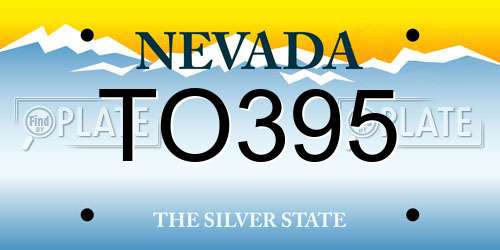 TO395 Nevada License Plate